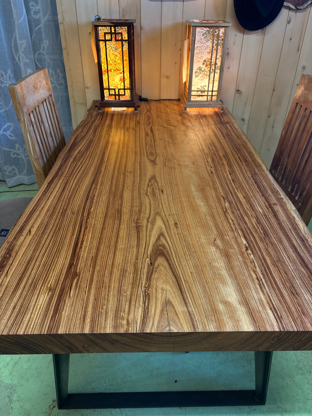 Reclaimed Zebrawood Slab Desk