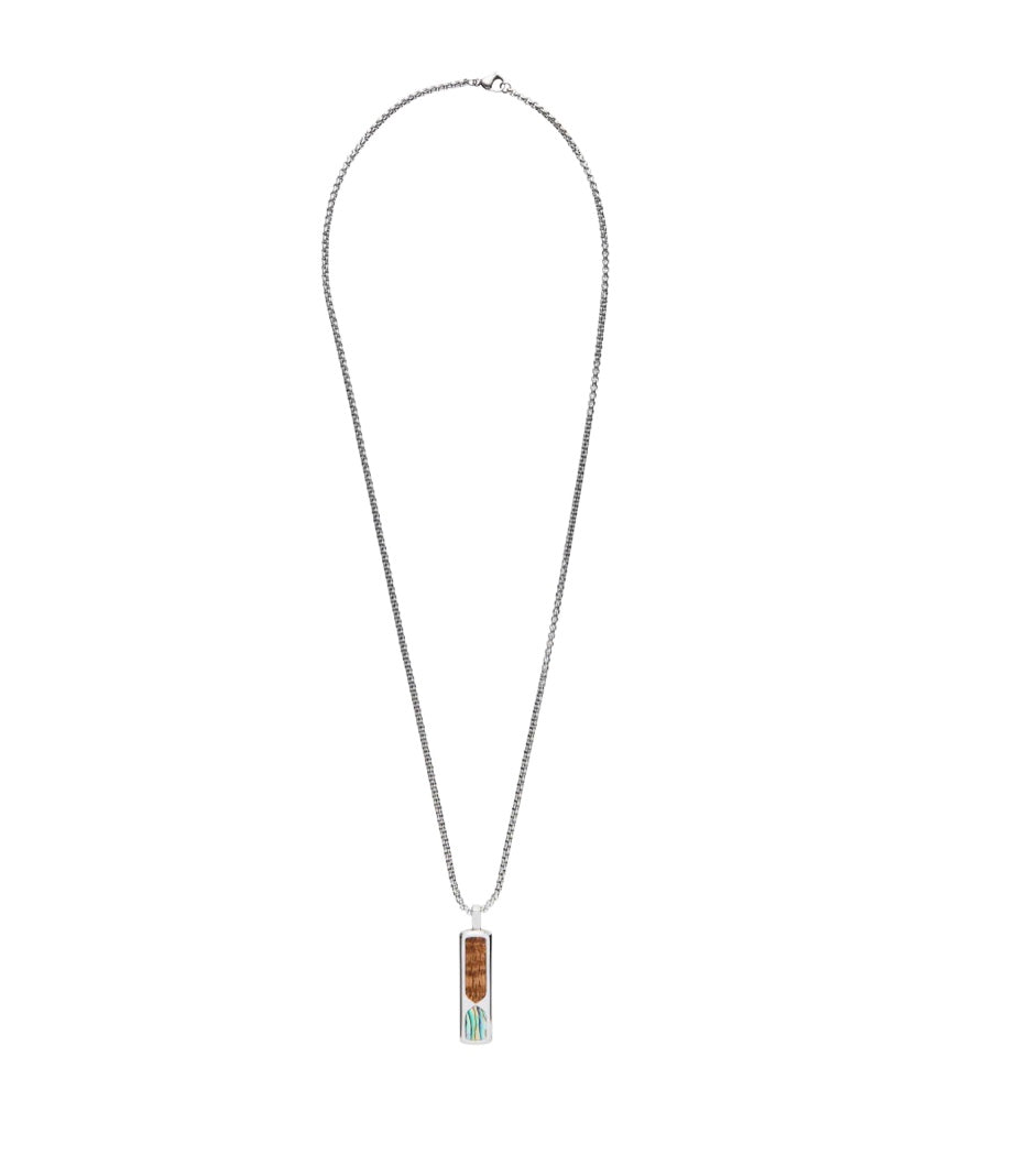 Eternity koa and Abalone pendant in Silver