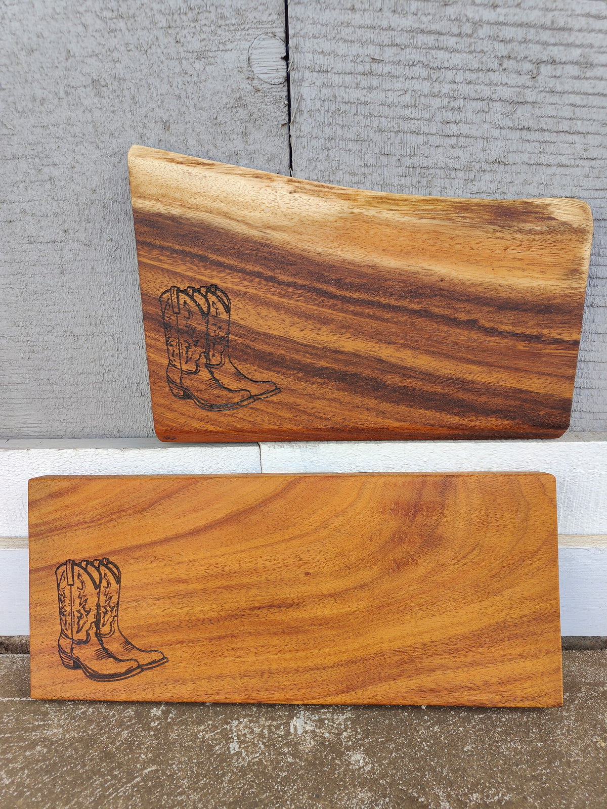 Koa Cowboy boots charcuterie board