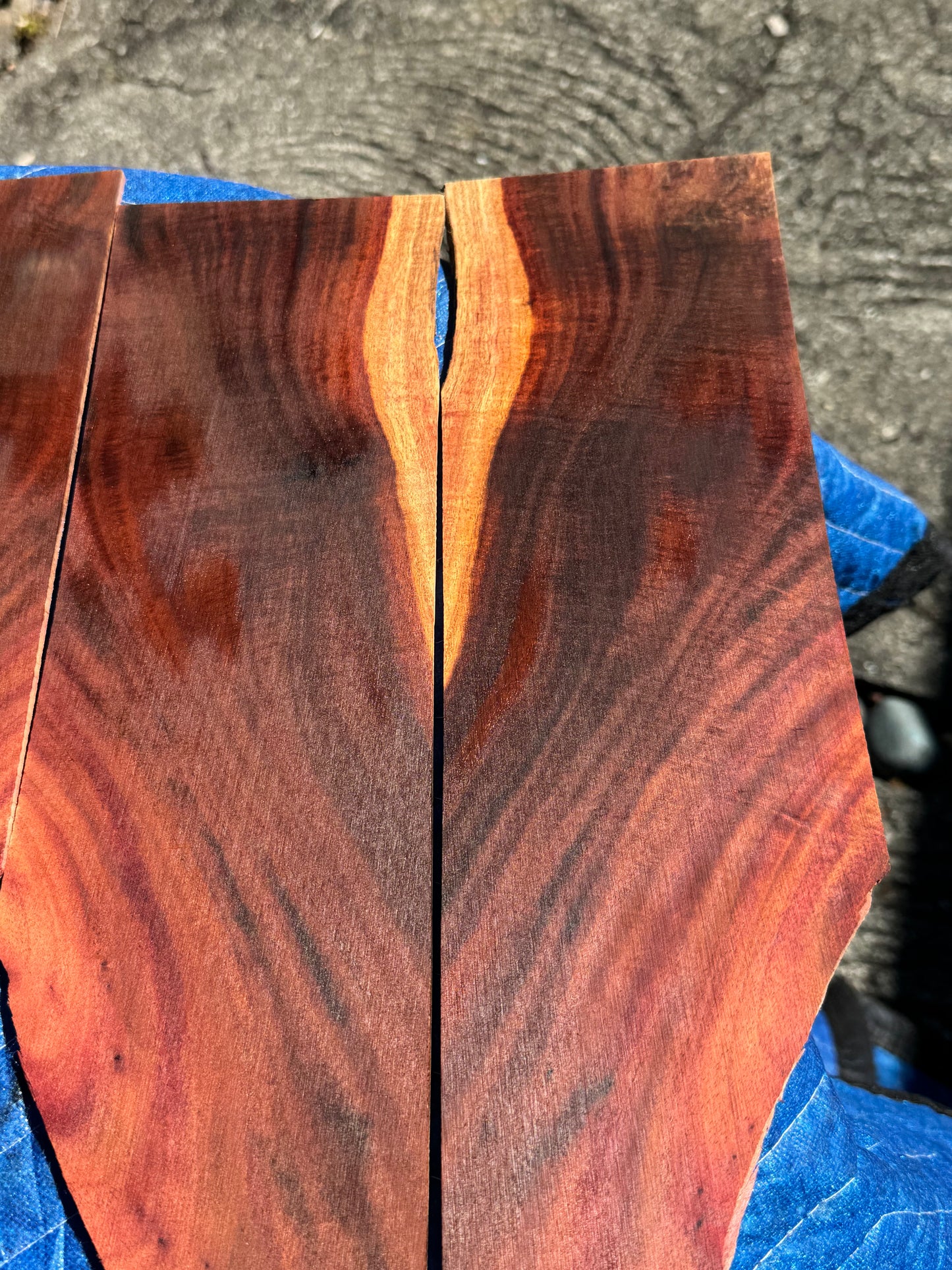 45 pieces of reclaimed Milo wood 4mm thin 9-24” long by 1/2-5.5” wide