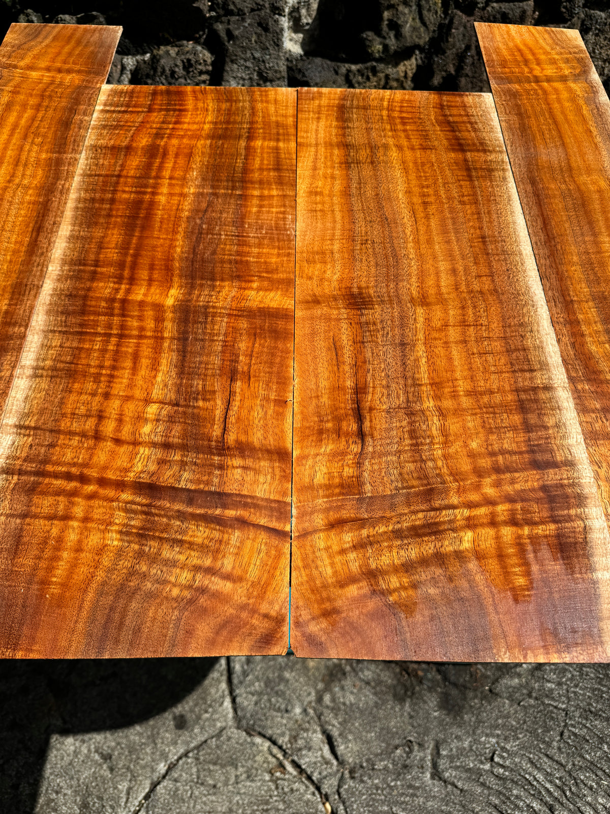 Curly Koa Jumbo Guitar 4 piece set