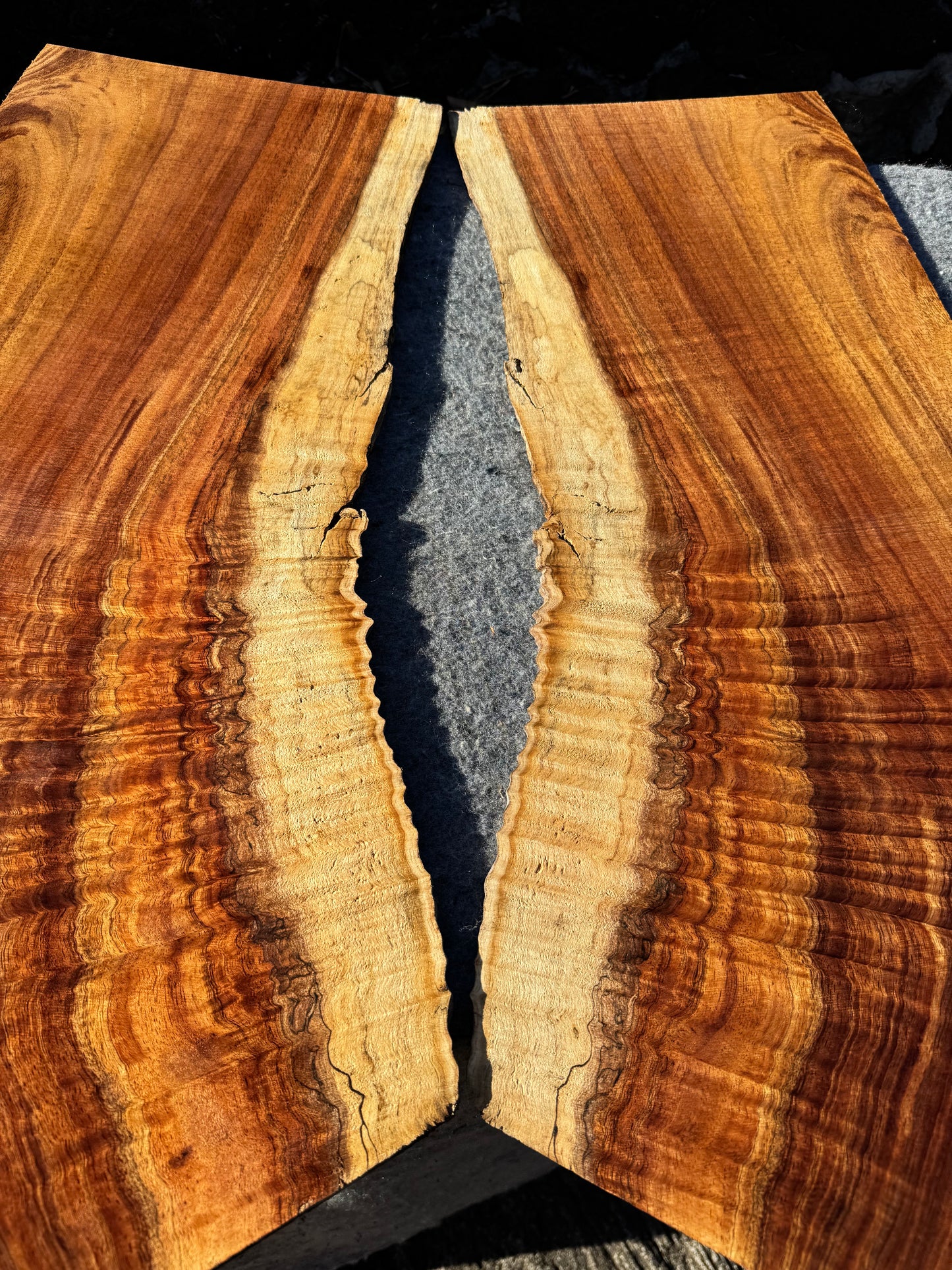 Premium Curly Koa 2 piece Guitar Tops