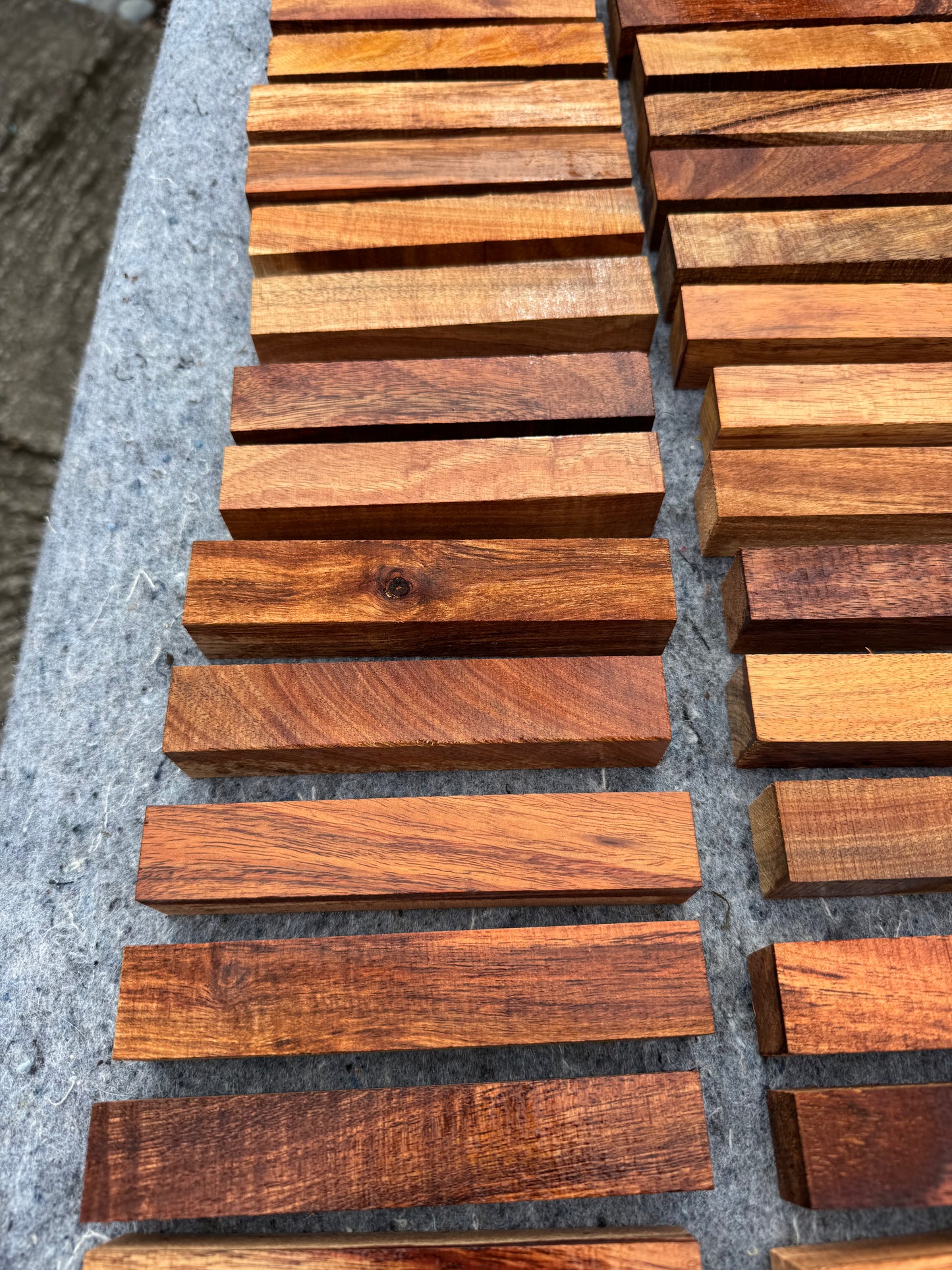 Figured Koa Pen Blanks 5@5.5”x1”x1”