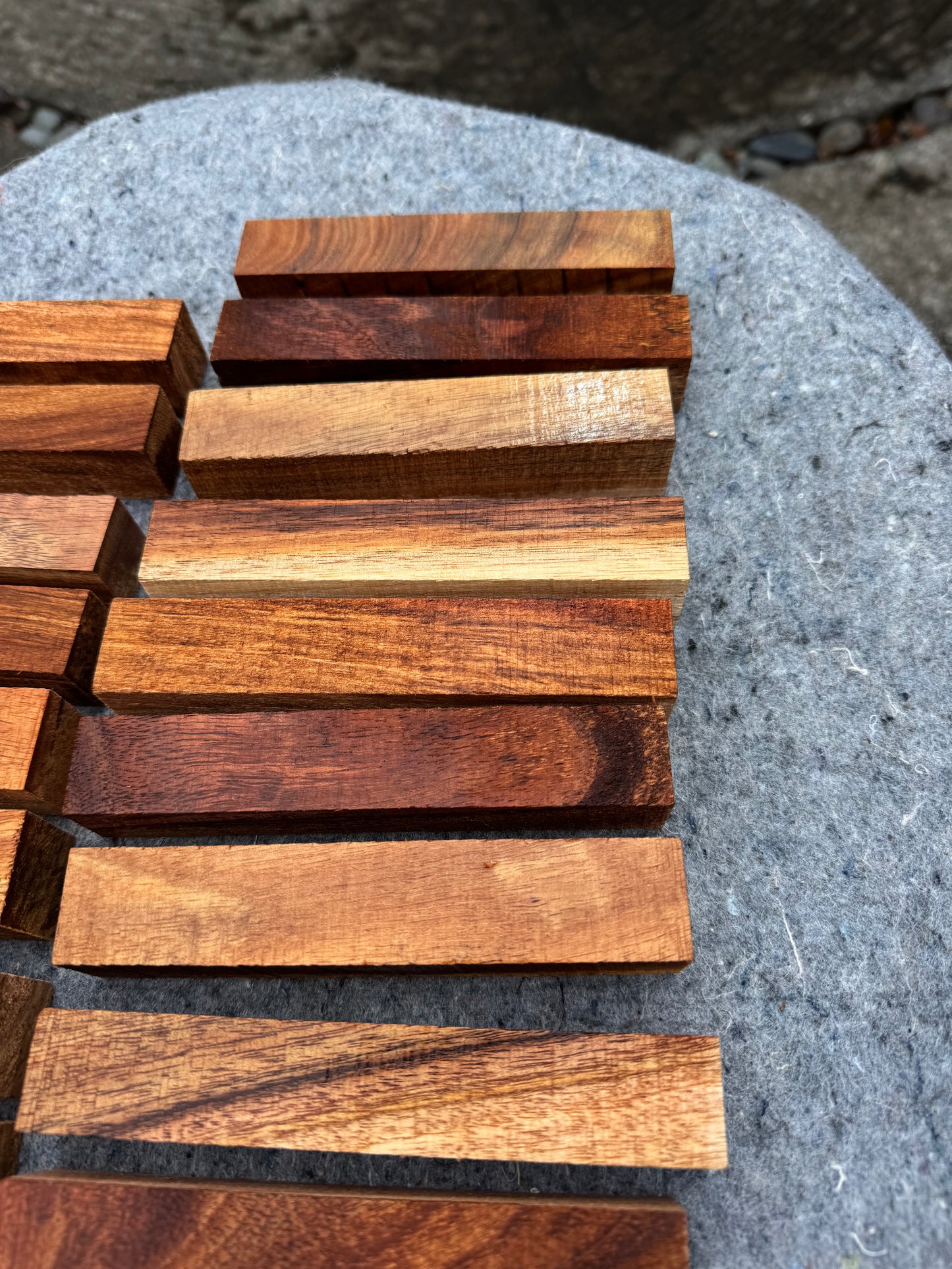 Figured Koa Pen Blanks 5@5.5”x1”x1”