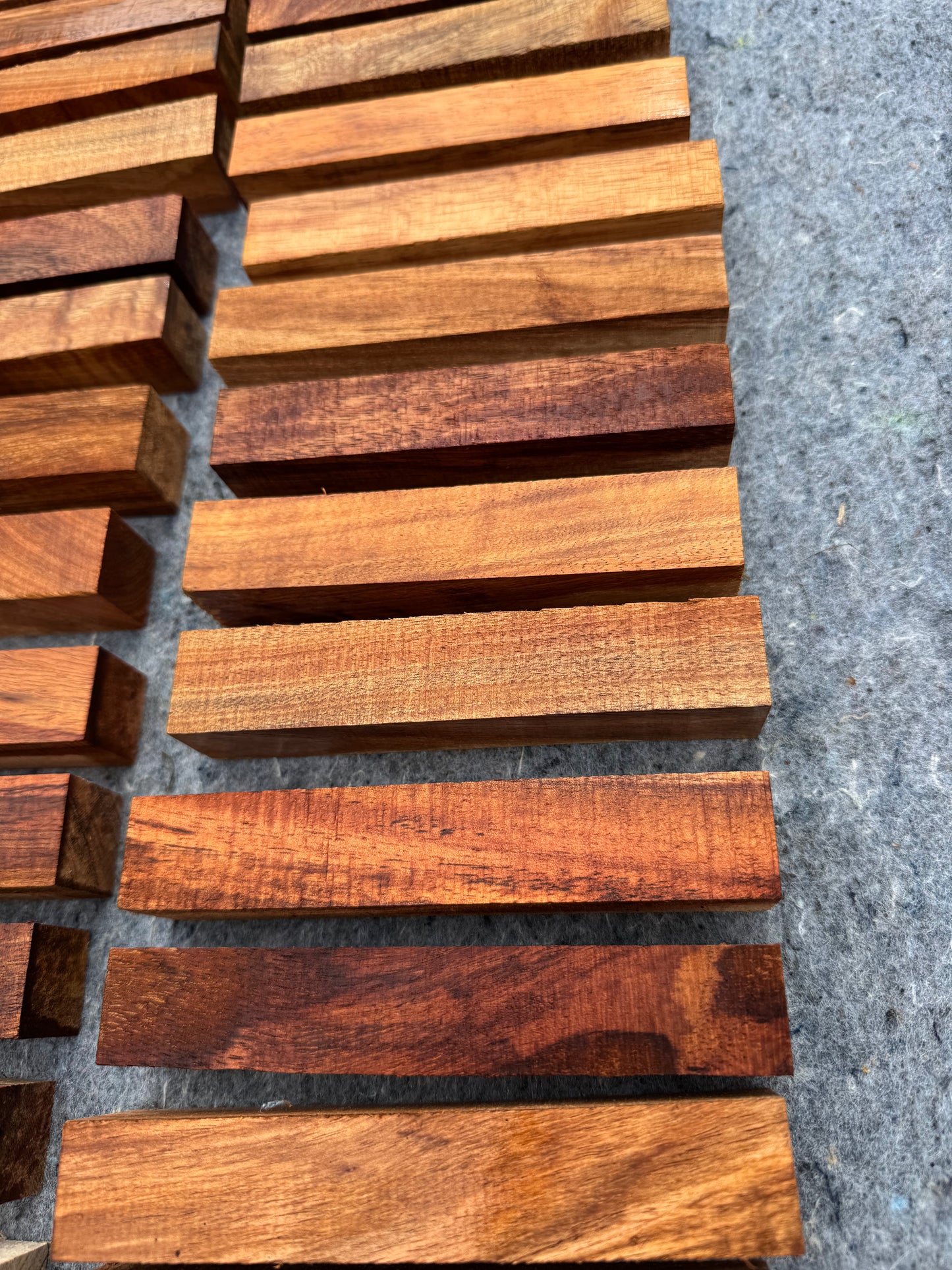 Figured Koa Pen Blanks 5@5.5”x1”x1”