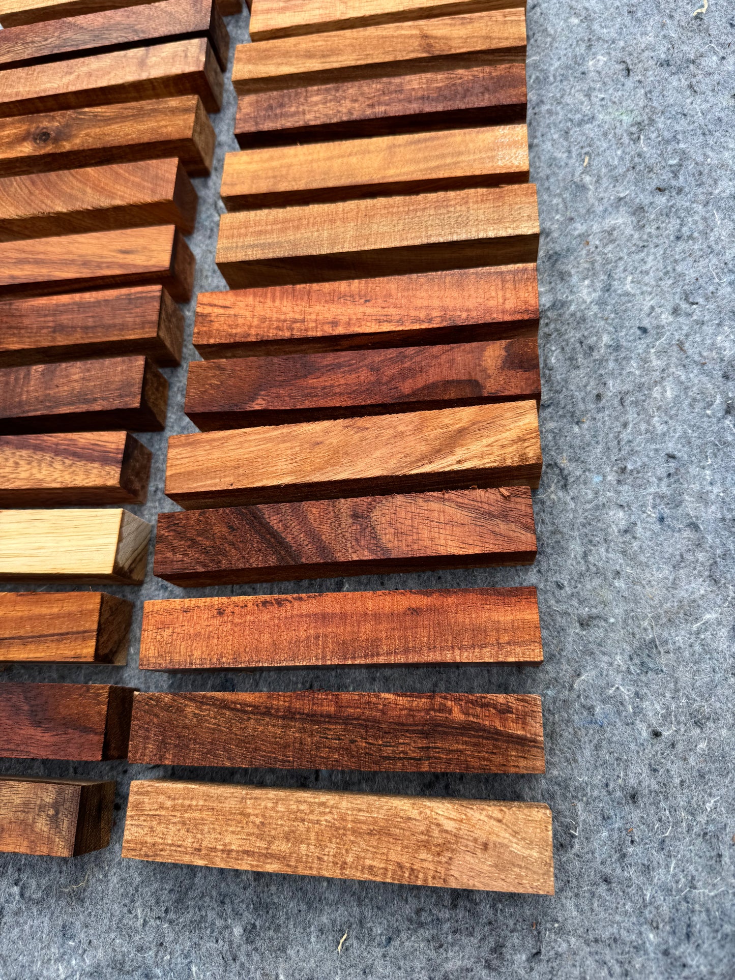 Figured Koa Pen Blanks 5@5.5”x1”x1”