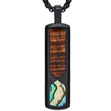 Koa and Abalone pendant in Black