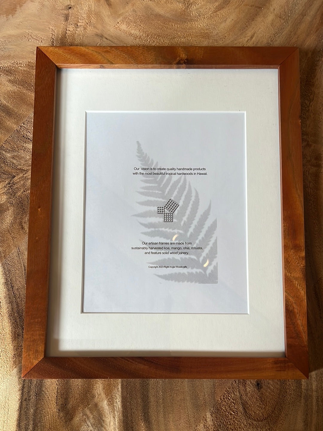 11x14 Koa Handmade Frame