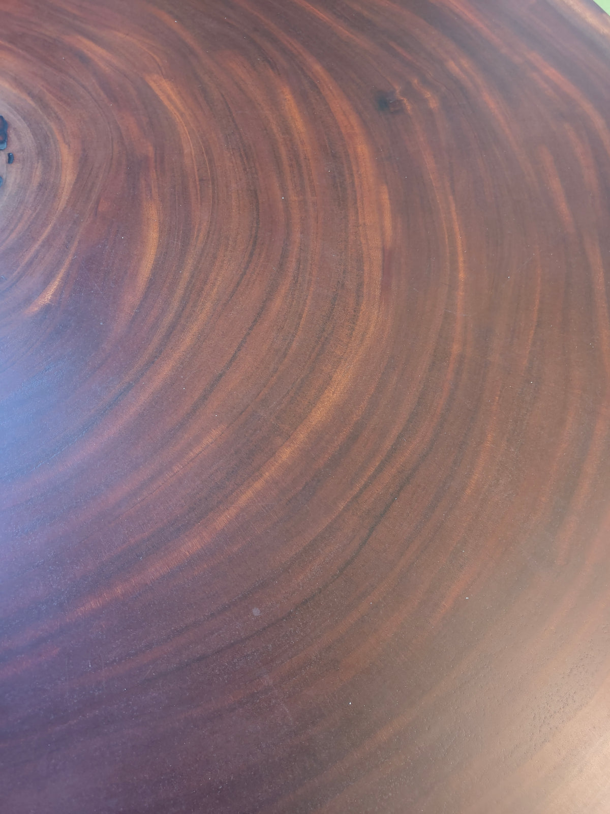 African Mahogany Round Coffee Table with custom base
