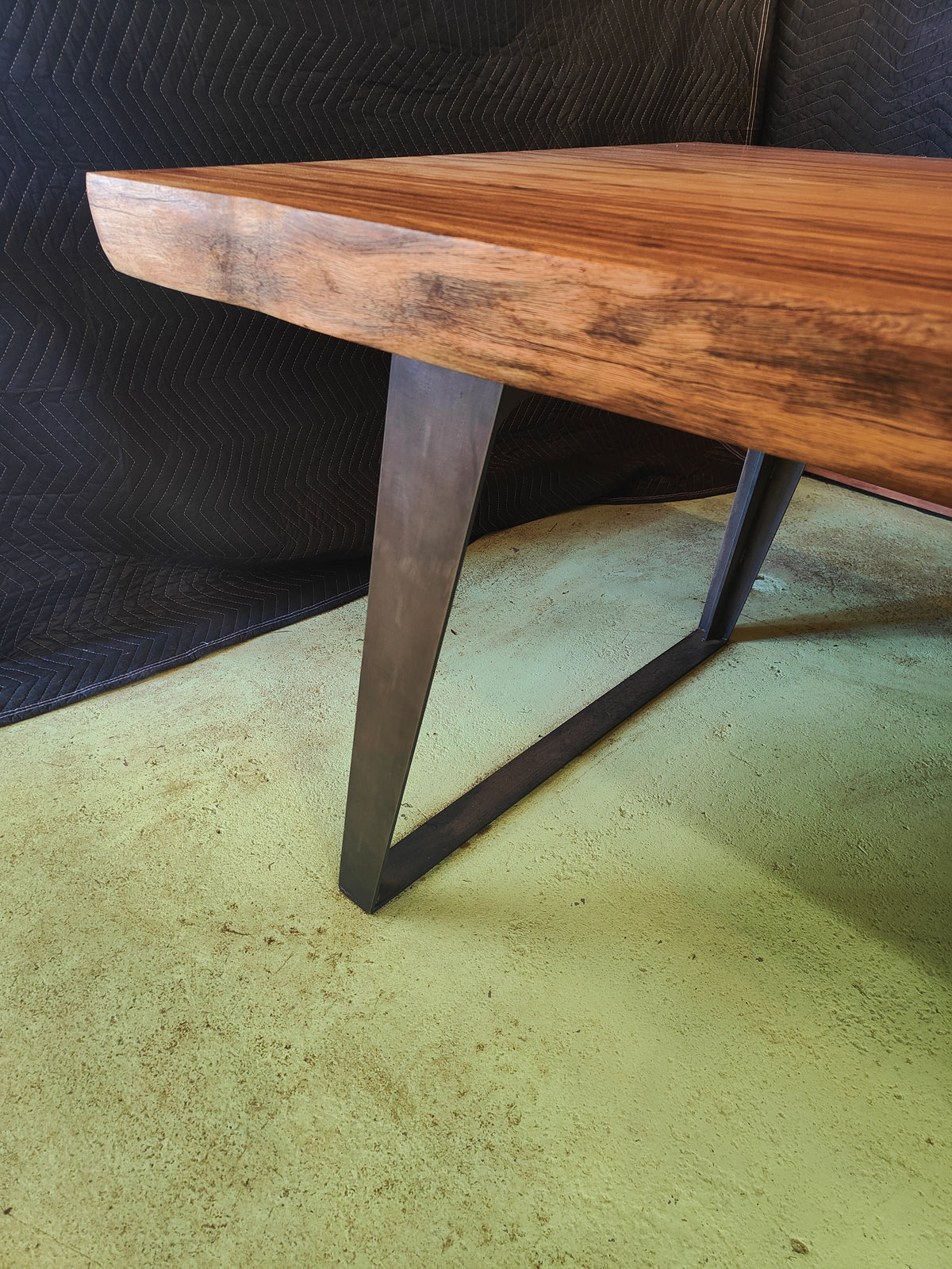 Reclaimed Zebra Wood Slab Dining Room Table