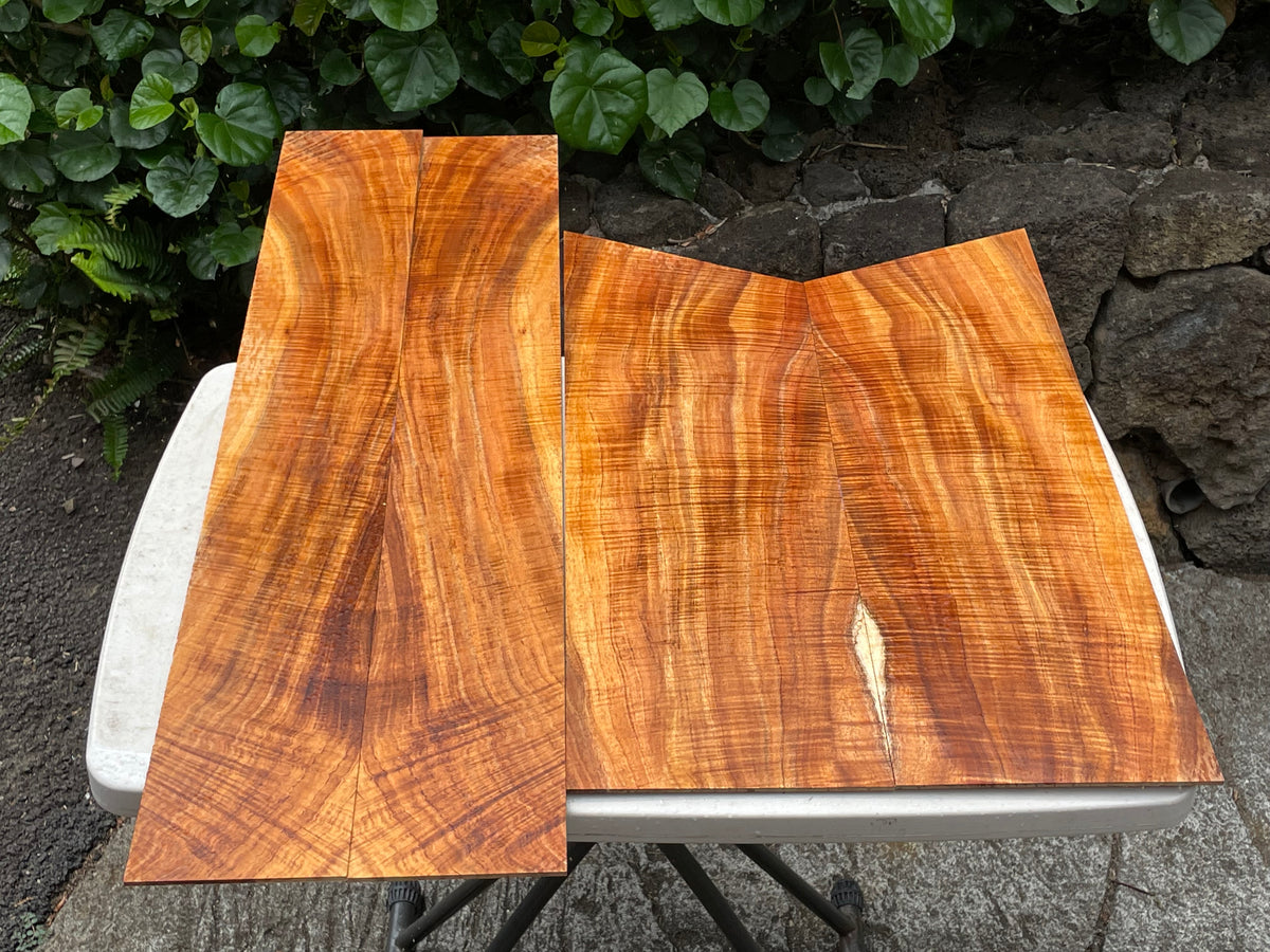4A Curly Hawaiian Koa Jumbo Guitar 4 piece set