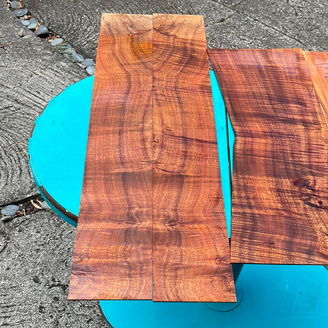 4A Curly Hawaiian Koa Jumbo Guitar 4 piece set