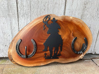 Paniolo Double Hat Rack - Hawaiian Grown African Mahogany wood