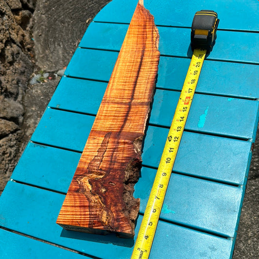 Curly Live Edge Koa Board 21.5”x2.5-5.5”x1 7/8”