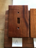Finished koa light switches made by Michael Nizo