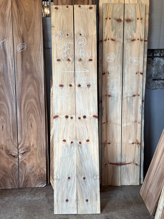 (#3) Norfolk Island Pine Lumber Bookmatched Pair