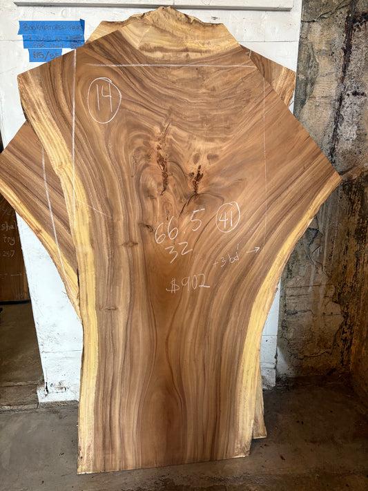 Monkeypod Slab #14 (66.5” L x 32” W x 2.5” thick)