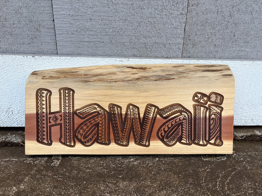 “HAWAII” on Bermuda Cedar Wall Art (B) (CG ITEM)