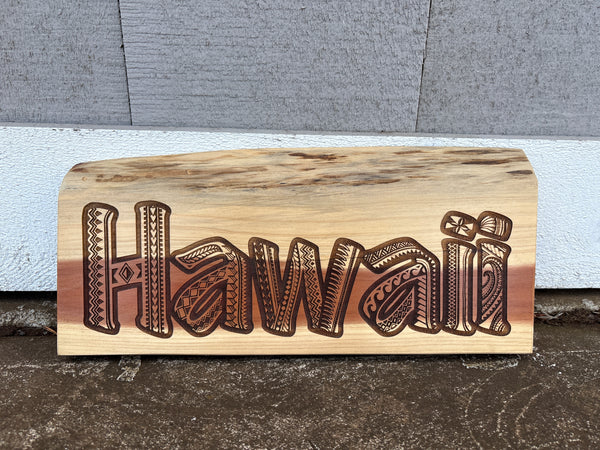 “HAWAII” on Bermuda Cedar Wall Art (B) (CG ITEM)