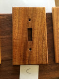 Finished koa light switches made by Michael Nizo