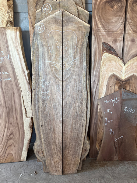 Premium Curl Spalted Mango Bookmatched Pair #1