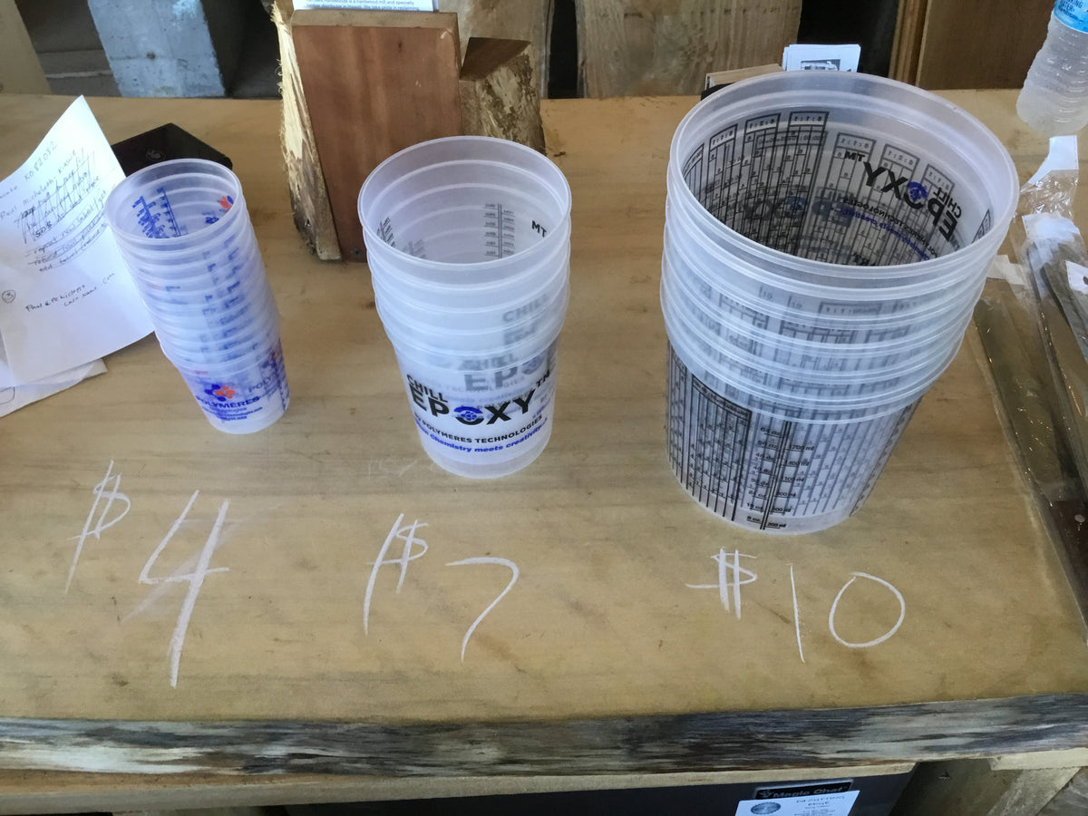 Chill epoxy measuring buckets