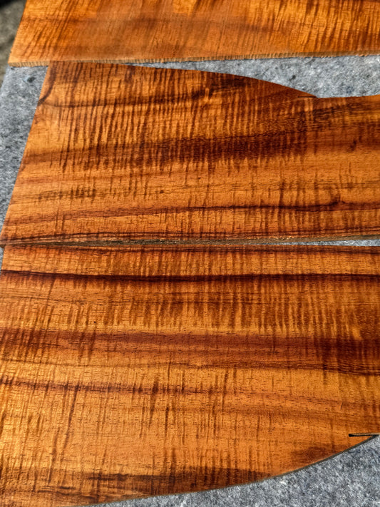 “The Forte” 4 piece 4A curly koa concert ukulele set