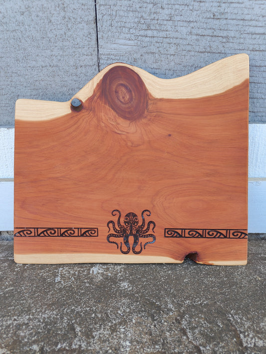 He’e Octopus Bermuda Cedar charcuterie board