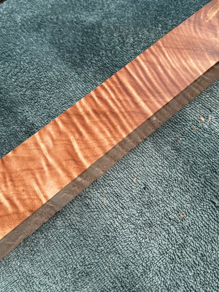 Curly Queensland Maple Knife Scale Blank 14 3/4”x2”x1”