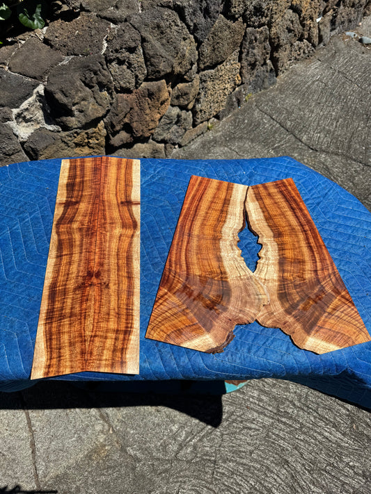 Premium Curly Koa 4 piece Tenor Ukulele set