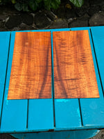 Premium curly Koa 4mm veneer 2 piece set 2@13.5”x6 3/4”x4mm