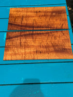 Premium curly Koa 4mm veneer 2 piece set 2@13.5”x6 3/4”x4mm