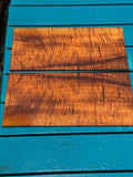 Premium curly Koa 4mm veneer 2 piece set 2@13.5”x6 3/4”x4mm