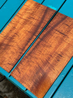 Premium curly Koa 4mm veneer 2 piece set 2@13.5”x6 3/4”x4mm