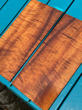 Premium curly Koa 4mm veneer 2 piece set 2@13.5”x6 3/4”x4mm