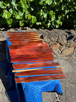 45 pieces of reclaimed Milo wood 4mm thin 9-24” long by 1/2-5.5” wide