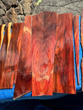 45 pieces of reclaimed Milo wood 4mm thin 9-24” long by 1/2-5.5” wide