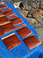 18 pieces of reclaimed Milo wood 4mm thin by 5” long by 1.5-5” wide