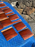 18 pieces of reclaimed Milo wood 4mm thin by 5” long by 1.5-5” wide