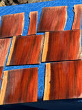 18 pieces of reclaimed Milo wood 4mm thin by 5” long by 1.5-5” wide