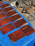 14 pieces of reclaimed Milo wood 4mm thin by 5-6 7/8” long by 4 1/4” wide