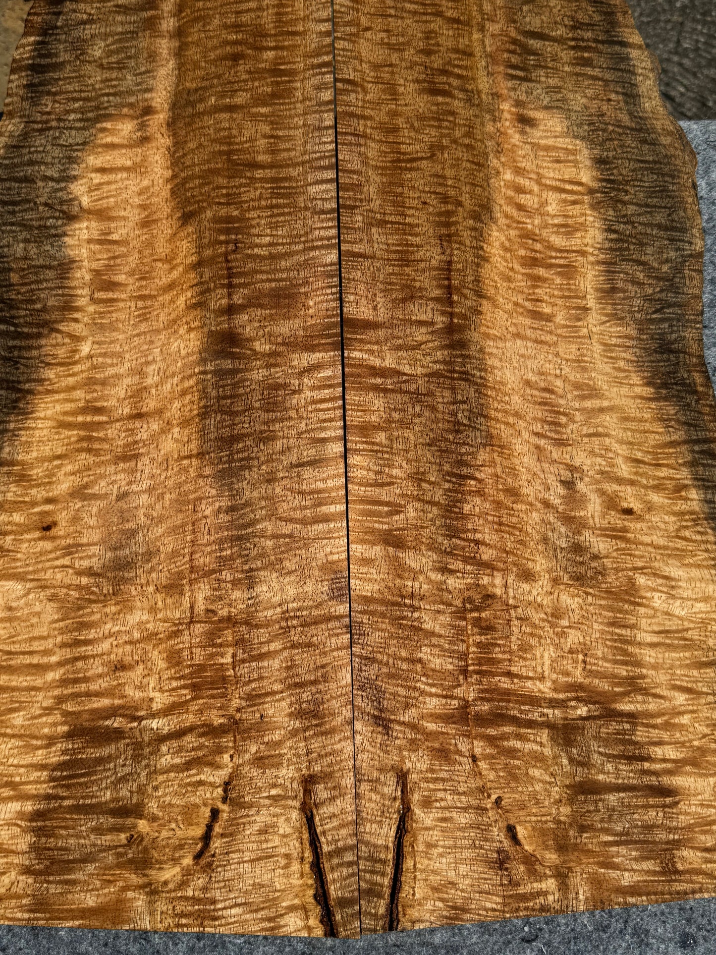 “The Vaughan” Curly Mango Electric Guitar Carved Drop Top 2@24 3/4”x7 3/4-8.5”x7/16 (10mm)”