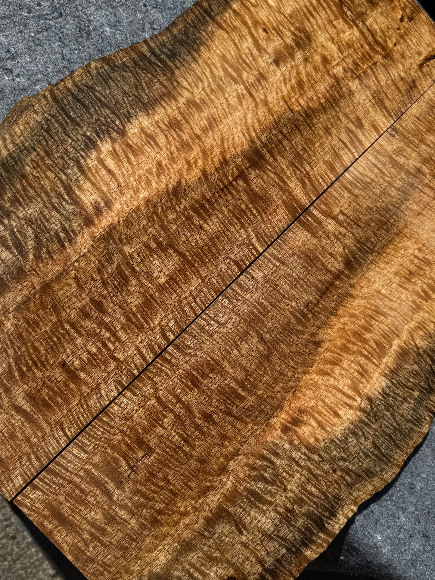 “The Vaughan” Curly Mango Electric Guitar Carved Drop Top 2@24 3/4”x7 3/4-8.5”x7/16 (10mm)”