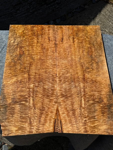 “The Gilmour” Curly Mango Electric Guitar Carved Drop Top 2@23 3/4”x9 7/8”x7/16 (10mm)”