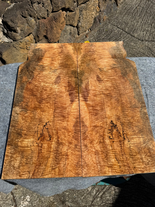 “The Keith” Curly Mango Electric Guitar Carved Drop Top 2@23 1/4”x10”x7/16 (10mm)”