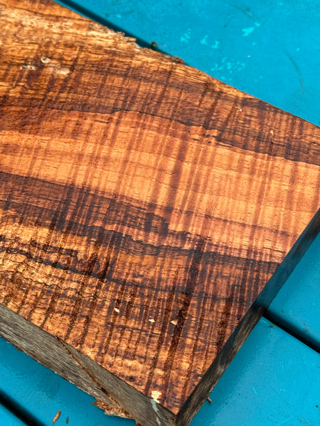 Premium Spalted Curly Koa wood 8-10”x5 7/8”x1 1/4”