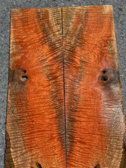 Curly Mango Bookmatched 4mm boards 2@15”x4”x4mm