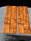 Premium Curly Koa 4 pieces 19”x3 1/4”x4mm Tenor Ukulele Sides