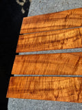 Premium Curly Koa 4 pieces 19”x3 1/4”x4mm Tenor Ukulele Sides