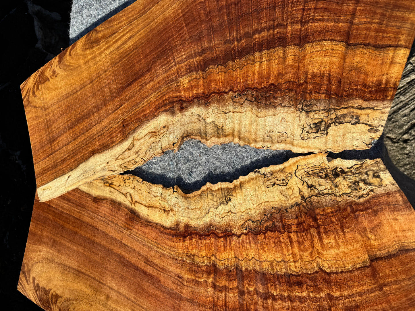 Premium Curly Koa 2 piece Guitar Tops